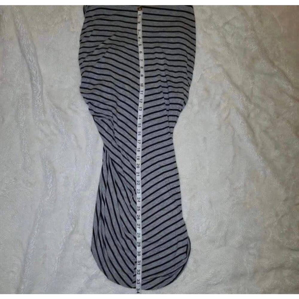 HYFVE Gray Black Striped Wrap Around Twist Front Mini Skirt Size Medium - Picture 10 of 10